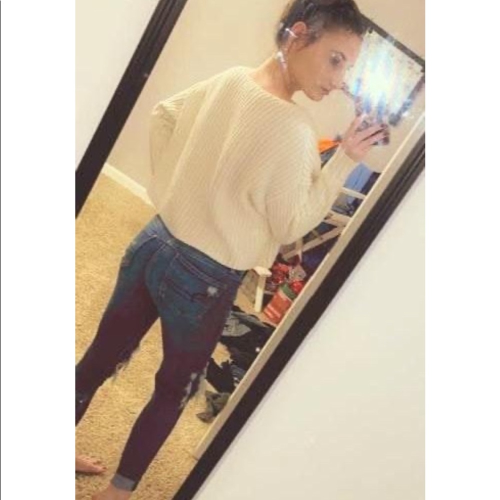 White cropped sweater
